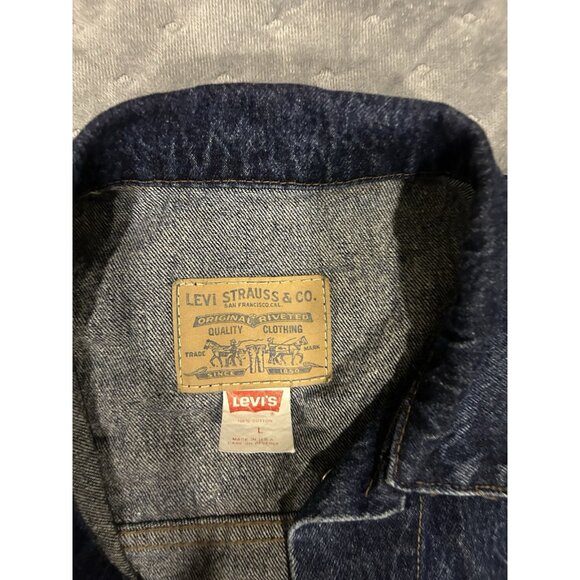 Levi’s Trucker Jacket Sz LARGE  Denim Blue Jean Button Up Vintage  77934-8206 - Picture 3 of 16